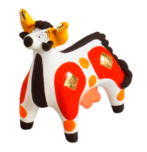 Дымковская игрушка "Корова"