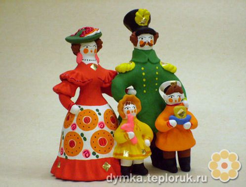 Дымковская игрушка "композиция Веселая семейка"