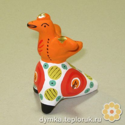 Дымковская игрушка "Свистулька птичка"