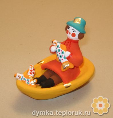 Дымковская игрушка "Рыбак"