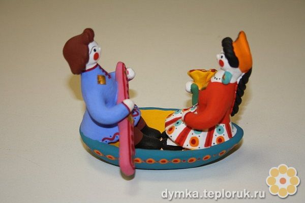 Дымковская игрушка "В лодочке"